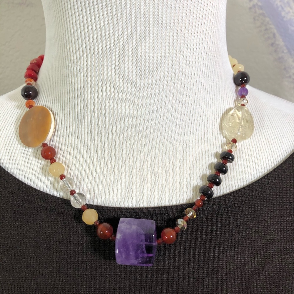 ❌ SOLD ❌ AD LOPEZ Mixed Stone Necklace - Picture 2 of 6